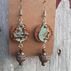 Handmade Leather and wood beads and Ster…